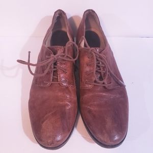 FRYE Anna lace up brown leather Oxford shoes